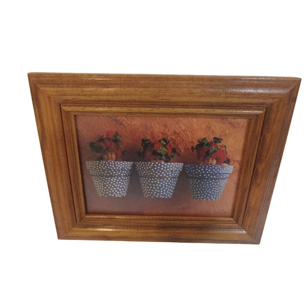 Ann Geddes Picture Frame Print Three Babies 9.5x7.5 inches Family Living Room
